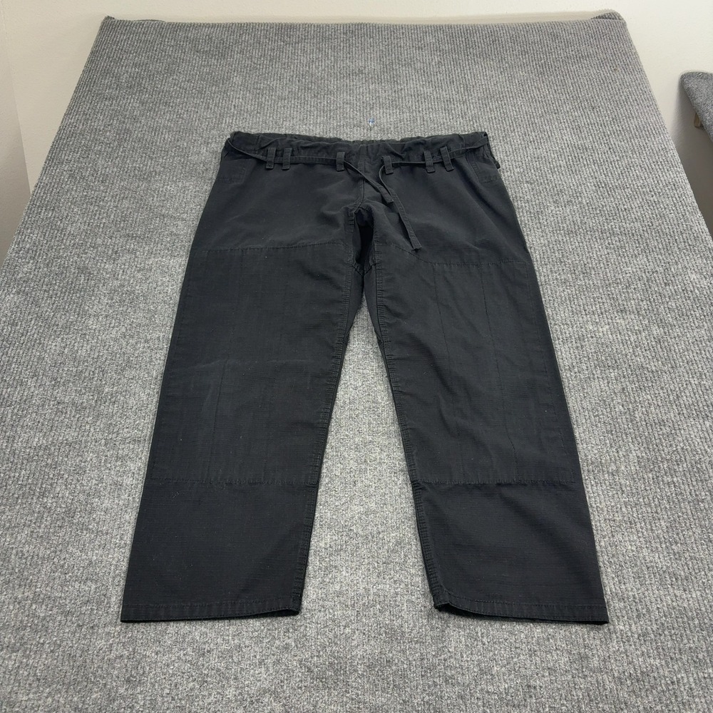 Gameness Jiu Jitsu Pants Mens A1 Black Poly Cotton Ripstop Training Martial Arts